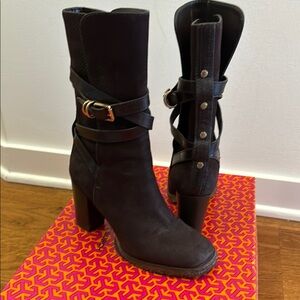 Tory Burch “Jaime” Suede Mid-calf Boots sz 7